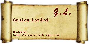 Gruics Loránd névjegykártya